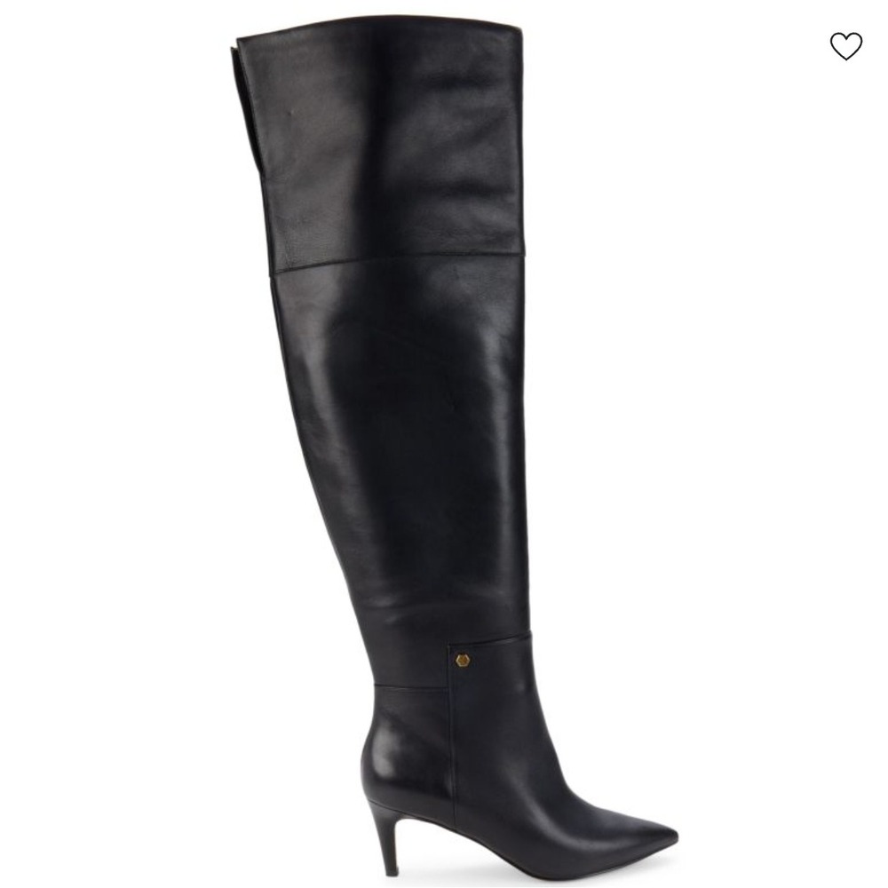Cole Haan Size 6 Black‎ Leather Stiletto Over The Knee Boots NEW Vandam $350